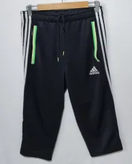 L) adidas ブラック 3/4 機能性 ハーフパンツ