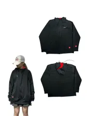 Nike(ナイキ） 黒 ロゴ フード付き ジップアップパーカー XL
