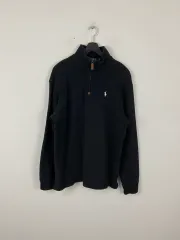 ポロラルフローレン ブラック ハーフジップアップ 白 ポニー L