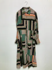 DOS DIOSAS ドスディオサス シャツワンピース 38 ベージュ その他総柄 長袖 ロング・マキシ丈