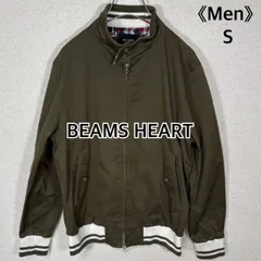 【BEAMS HEART スタンドカラーブルゾン】カーキ ジップジャケット リブライン 春アウターのサムネイル