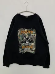 JERZEES ジャージーズ スウェット XL ブラック コットン 裏起毛 カモフラージュ柄 前面プリント 長袖