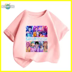 KPOPガールズ! デーモン・ハンターズ 半袖TシャツA 薄手トップス　ピンク 100 110 120 130 140 150 子供服キッズ服　夏アニメ 映画 女の子 demon hunters 韓国  KK