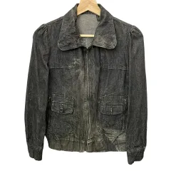 ヴィンテージ ブラックデニム ジップアップ ジャケット