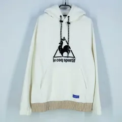 le coq sportif(ルコックスポルティフ) レディース ビックロゴ フリース フード付きTシャツ アイボリー 90 ( HU35779 )