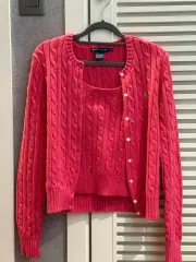 Ralph Lauren(ラルフローレン) ケーブル ニット セットアップ ピンク
