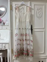 ヴィンテージ フラワー オーガンザ ワンピース