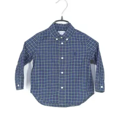 Ralph Lauren(ラルフローレン) 幼児 チェック 長袖シャツ ネイビー 24M ( HU37764 )