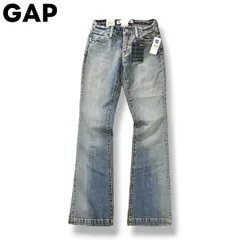 【タグ付き】 【未使用】 ギャップ GAP フレア デニム パンツ ジーンズ ジーパン Gパン ジップアップ LEFT WEAVE DENIM 00R インディゴ アメリカン カジュアル ウェア レディース ♪