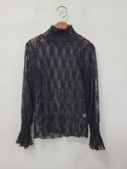 ブラック レース シースルー 長袖 ブラウス