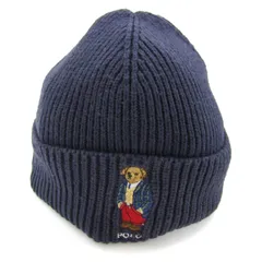 ポロ・ラルフローレン ニットキャップ ポロベア ビーニー 帽子 ブランド メンズ ネイビー POLO RALPH LAUREN 【中古】