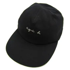 アニエスベー キャップ ロゴ刺繡 コットン 帽子 ブランド レディース ブラック agnes b. 【中古】