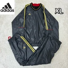 極美品　adidas 黒 ウインドブレーカー上下☆ゴールド　ピステ上下　XL