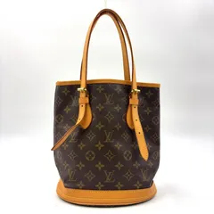 LOUIS VUITTON バケットPM モノグラム モノグラム レザー×PVC ブラウン ハンドバッグ ゴールド M42238