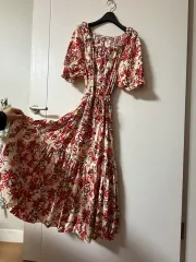 Leccove フラワー ロング ONE PIECE