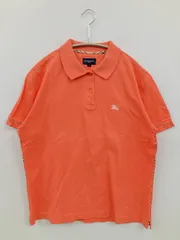 BURBERRY GOLF ポロシャツ L オレンジ 無地 チェック柄 ワンポイント ブランドロゴ 半袖