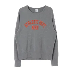 L Nike(ナイキ） グレー パーカー オレンジ プリント スウェットシャツ