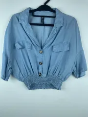 ZARA(ザラ) クロップド シャツ カーディガン