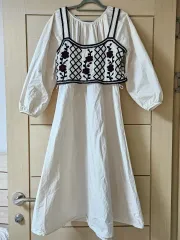 シャーリング ワンピース クロシェ ベスト ビスチェ セット