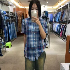 XL ( 18 ー 20 ) POLO ポロ Ralph Lauren(ラルフローレン) チェック 半袖 シャツ