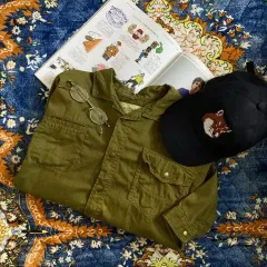 ヴィンテージ オーバーサイズ カーキ ミリタリー マウンテンパーカー シャツ ジャケット