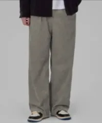 セミ ワイド コーデュロイ パンツ グレー L 新品