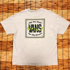 ヴァンズ 白 プリンティング 半袖Tシャツ XL