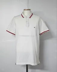 95) Tommy Hilfiger トミーヒルフィガー 白 スリムフィット 半袖ポロシャツ