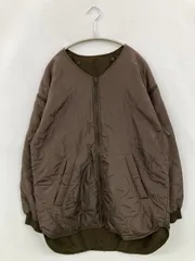 niko and ... ニコアンド ミリタリージャケット L ブラウン 無地 キルティング フードなし ジップアップ