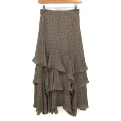 スナイデル ロングスカート ボトムス フリル ドット柄 レディース ベージュ snidel 【中古】