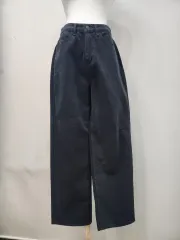 起毛ブラックデニムパンツ/ M