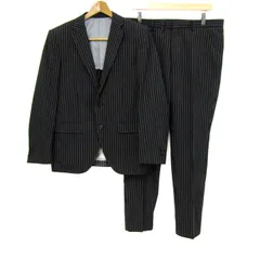 ダンヒル スーツ セットアップ 上下セット ジャケット パンツ ストライプ柄 メンズ ﾌﾘｰサイズ ブラック Dunhill 【中古】