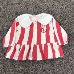 BEBE DE PINO ベベデピノ キッズ 長袖Tシャツ ONE PIECE 90サイズ ストライプ レッド