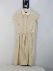 BEAN POLE(ビーンポール) ワンピース 半袖 シャツ ストライプ 黄色