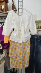 羊 V エンブロイダリーレース ブラウス