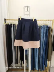 ネイビー ウエストゴム スカート FREE