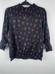 L'espoir 黒 裏毛 ブラウス