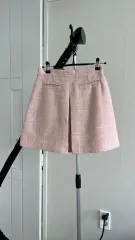 春 夏 ツイード A ライン スカート パステル ピンク s 新品