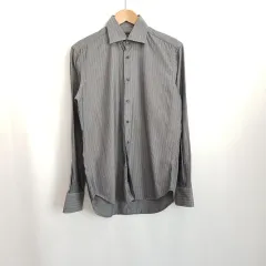 ザラ マン ストライプ パータン 長袖 シャツ メンズM K19