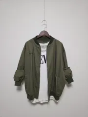 裏地なし カーキ 季節の変わり目 ジャケット