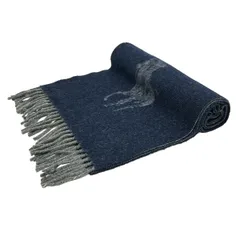 POLObyRalphLauren(ポロラルフローレン) マフラー美品  - ネイビー×グレー ウール