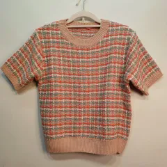 CHECK パータン 半袖 ニット 80 85 サイズ 冬 61026