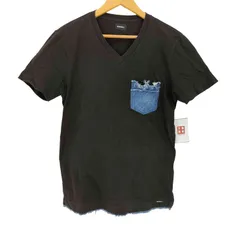 ディーゼル DIESEL デニム切替 Vネック Tシャツ メンズ import：S 