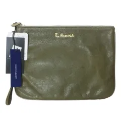 レベッカミンコフ Rebecca Minkoff タグ付き レザークラッチ バッグ 牛革 鞄 F カーキ /X