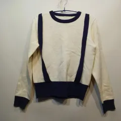 アイボリー/ネイビー バイカラー ニット セーター 80 85サイズ 秋 冬 512132