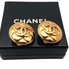 ビンテージ　CHANEL　ココマーク　マトラッセ　ゴールド　イヤリング 箱付き