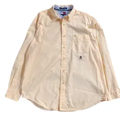 トミーヒルフィガー　シャツ　イエロー　Lサイズ　長袖　エンブレム　刺繍