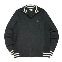 ラコステ グレー ニット ジップアップ