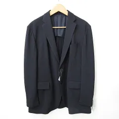 ジャケット テーラードジャケット シングル 2B 大きいサイズ 背裏 紺 ネイビー 3L サンプル品