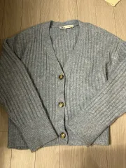 ZARA(ザラ) メランジ ライトブルー カーディガン